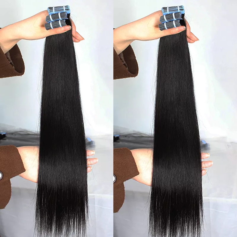 Human Hair Tape In Extensions Straight（20pcs/set）